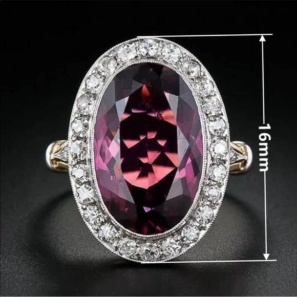 New 18k Gold Oval Cut Ruby Women Wedding Ring - Picture 5 of 6